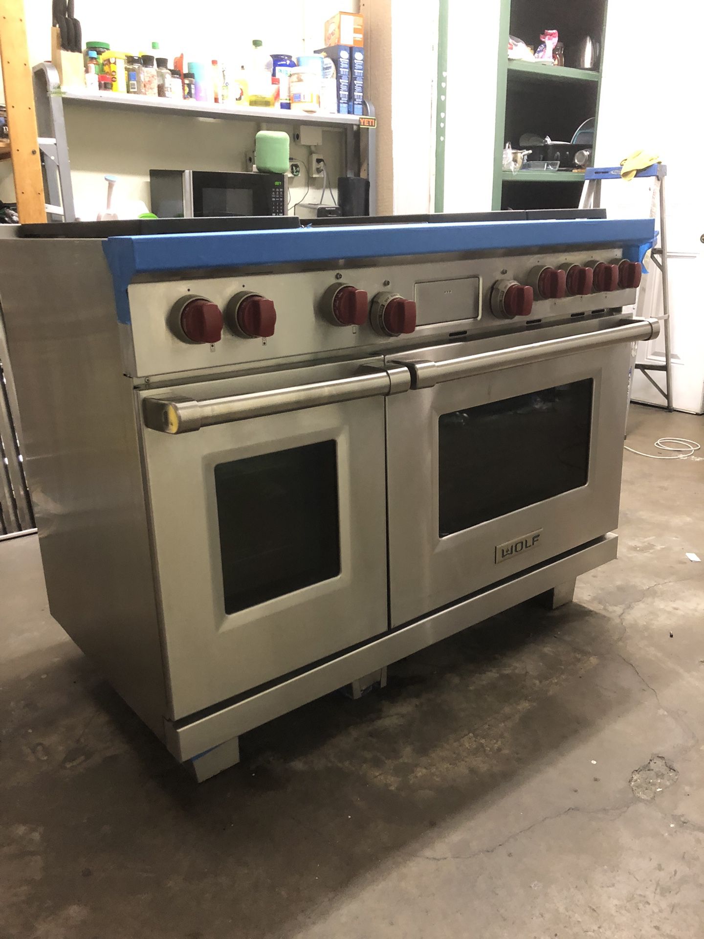 Wolf 48”wide Dual Fuel Range Stove In Stainless Steel 