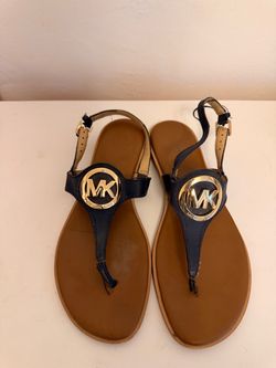 Michael Kors Women's Blue & Brown Logo Sandals