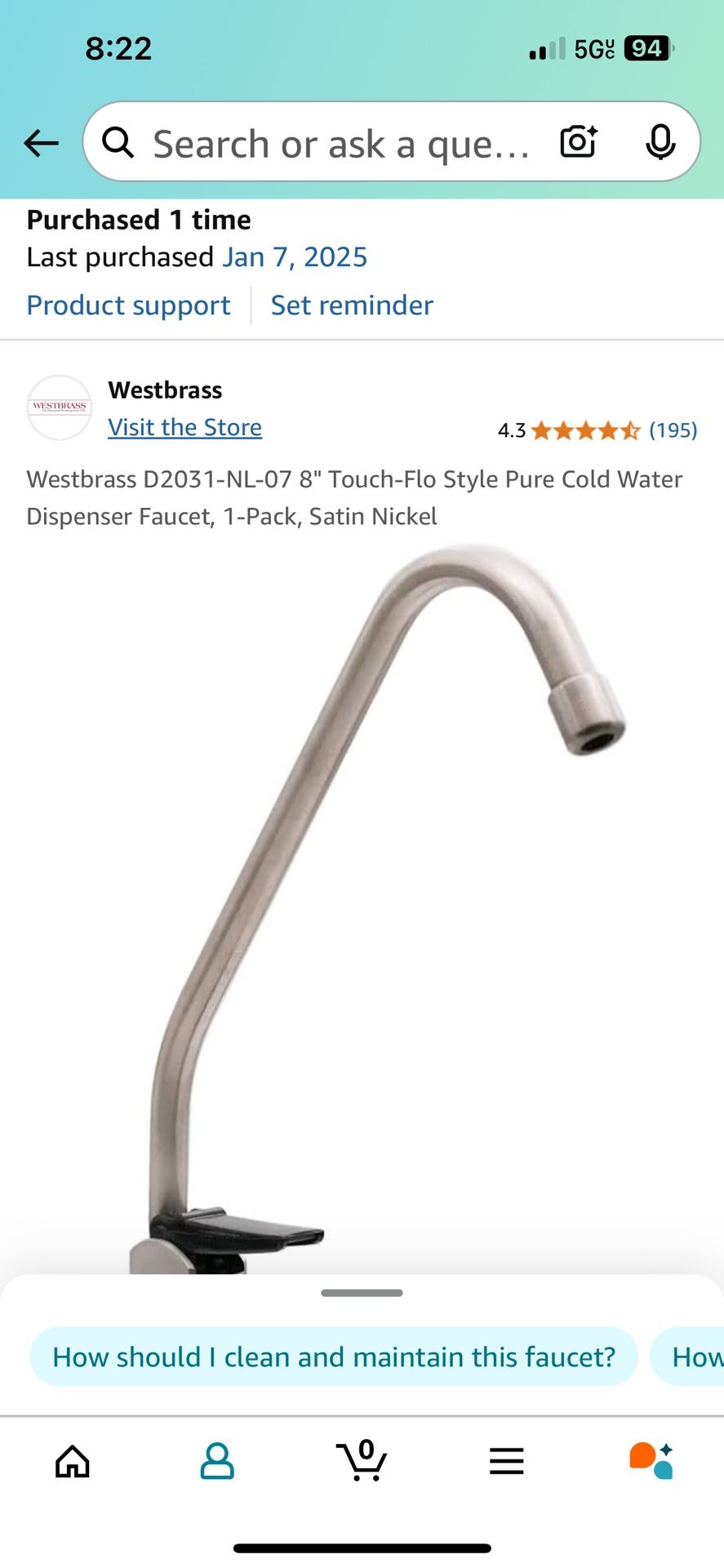 Water Faucet-Satin nickel