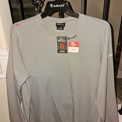 ARIAT FRC DRI FIT GREY PULL OVER SHIRTS 