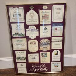 VINTAGE Wines of the Napa Valley Wine Label Series One Collector Framed Poster