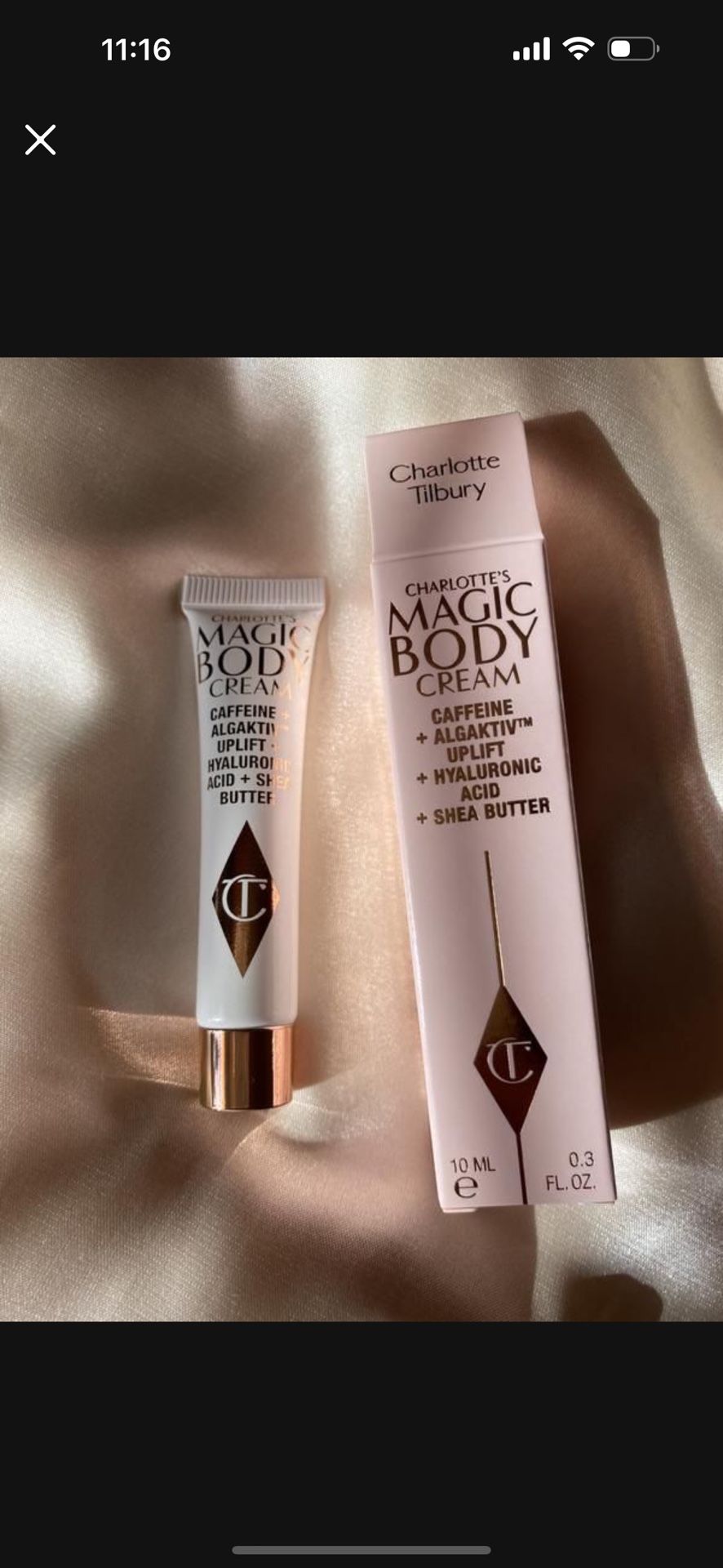 CHARLOTTE TILBURY Mini/Travel Size Magic Body Cream - 0.3 oz / 10 ml, white