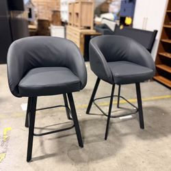 Bar Stools Set of 2, 26" Swivel Counter Height Bar Stools black $120