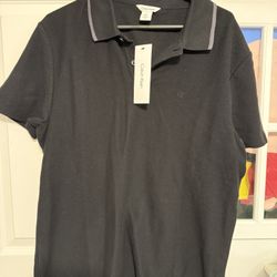 Calvin Klein Black Short Sleeve Polo Shirt - Medium
