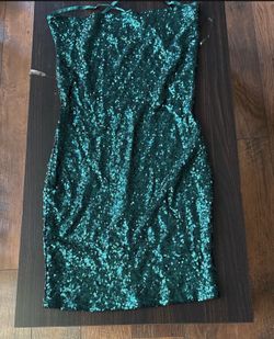 Green Sequin Mini Dress