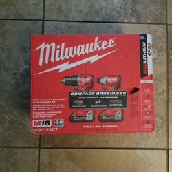 Milwaukee M18 Volt Cordless Brushless 2 Tool Combo Kit 