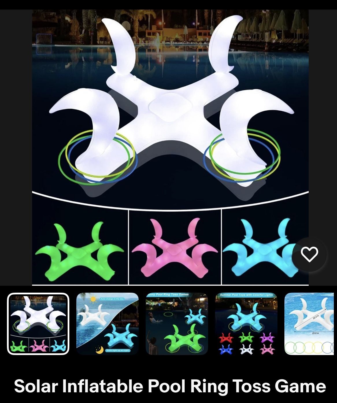 Solar Ring Toss Pool Game