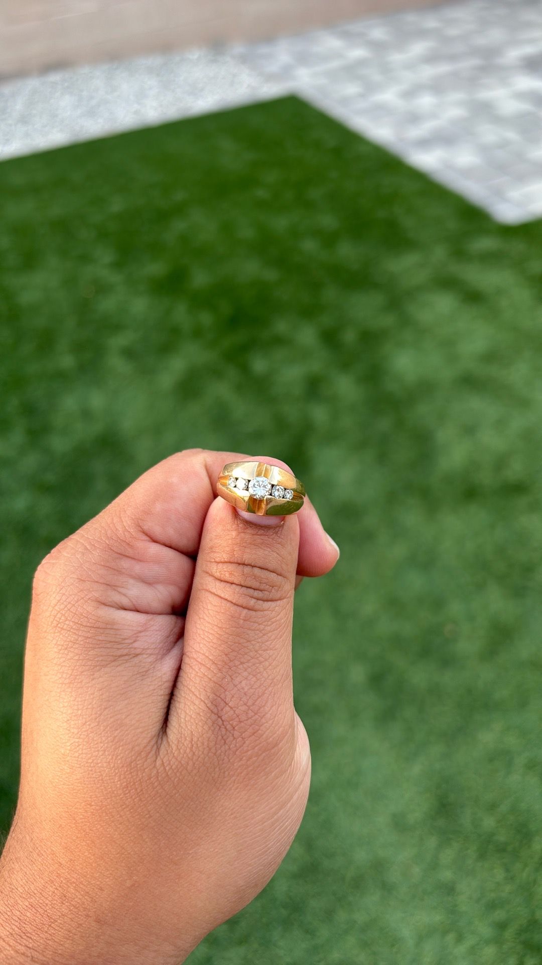 14k diamond ring natural stones