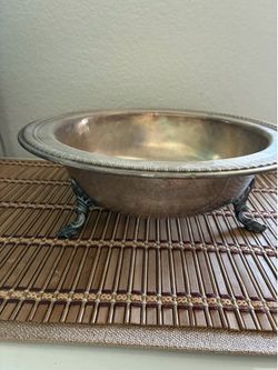 Silver pewter footed bowl decor