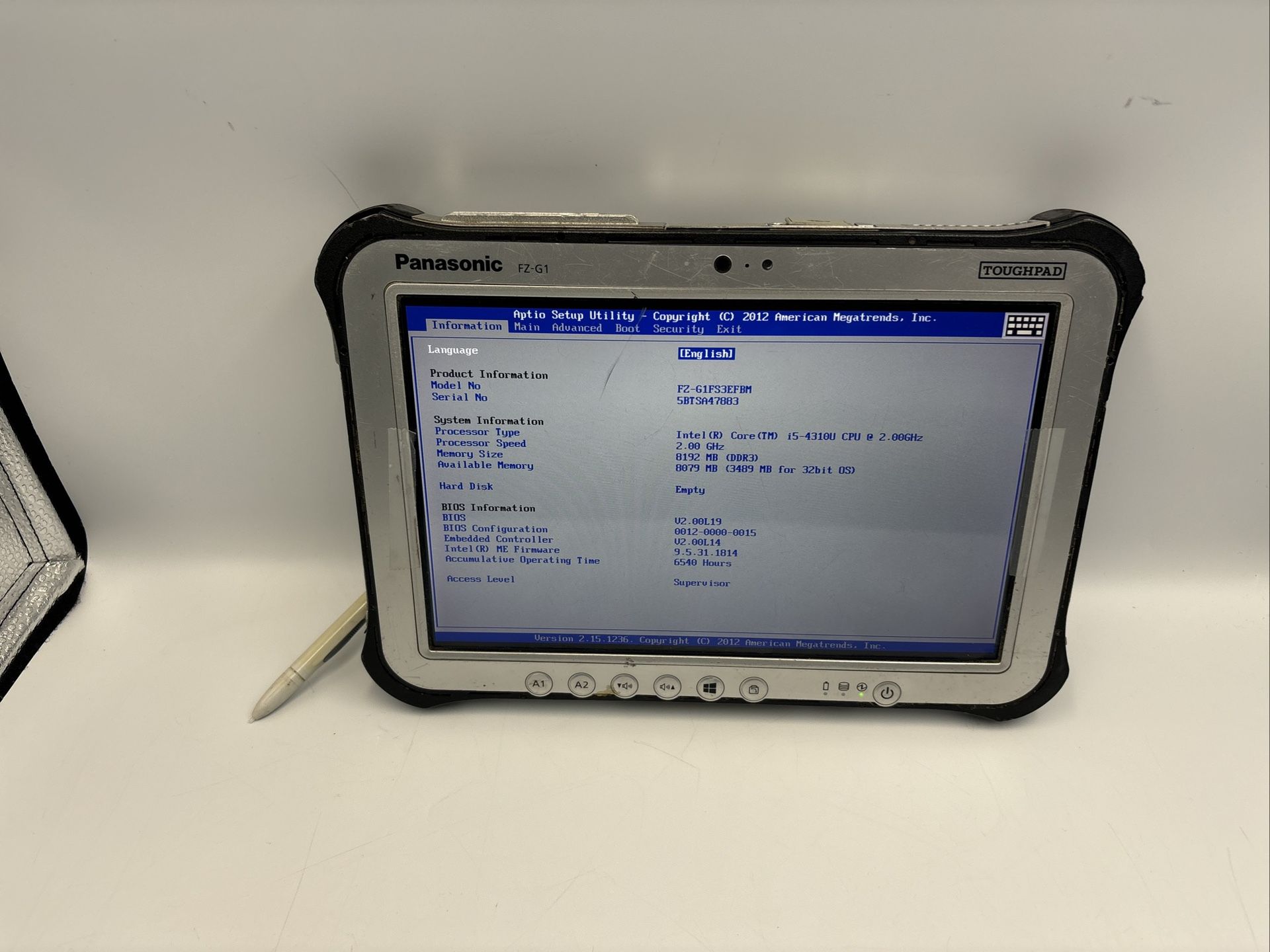 Panasonic FZ-G1 Intel (R) Core (TM) i5-4310U CPU @ 2.00GHz