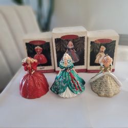 3 Colectible Barbie Christmas Ornaments 