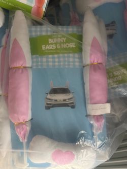 This is a 3-piece bunny ears and nose set designed for vehicle decoration.