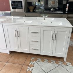 NEW ~ Modern PVC Bathroom Vanity - 60 inches