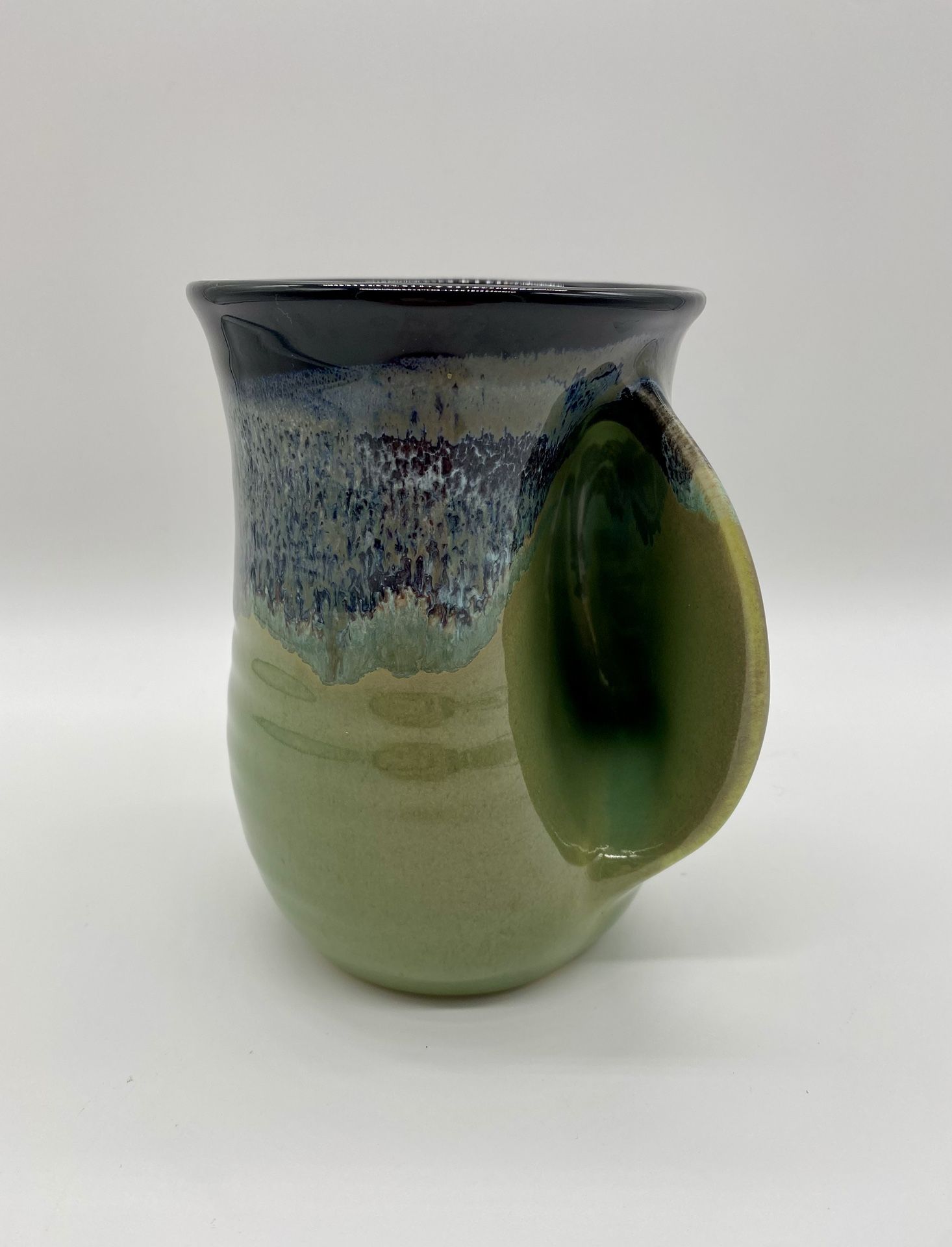Neher Pottery Green Hand Warmer Right Hand Mug
