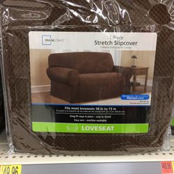 Mainstays Loveseat Stretch chocolate brown COVER