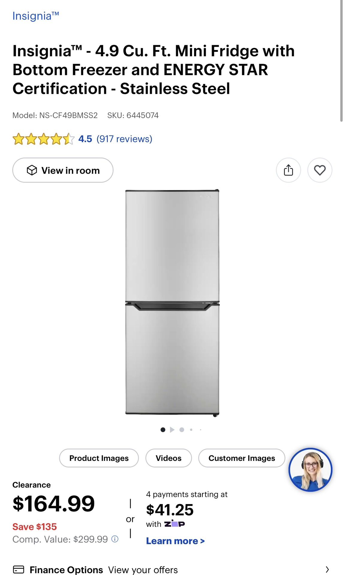 Insignia Mini Fridge 