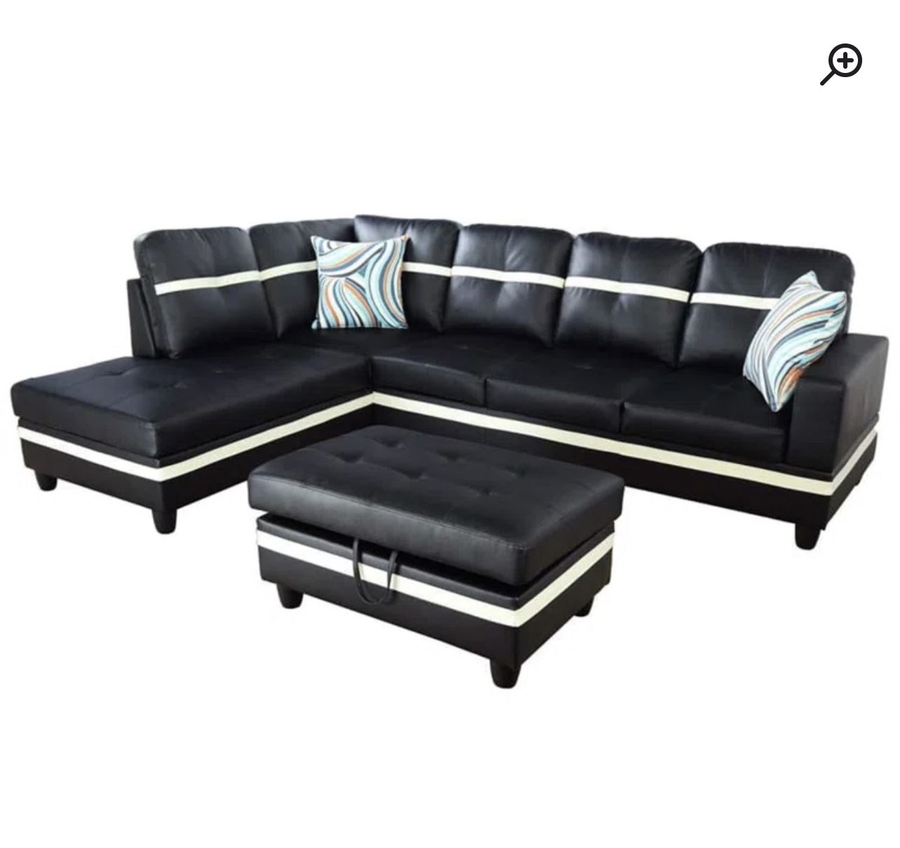 3 piece leather sectional 