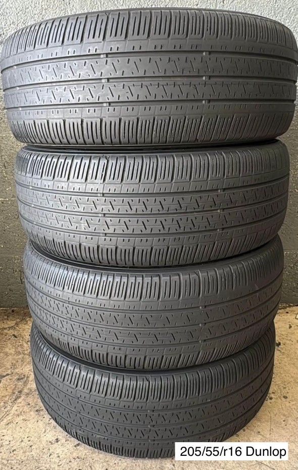 205/55/r16 Dunlop ALL FOUR (4) TIRES