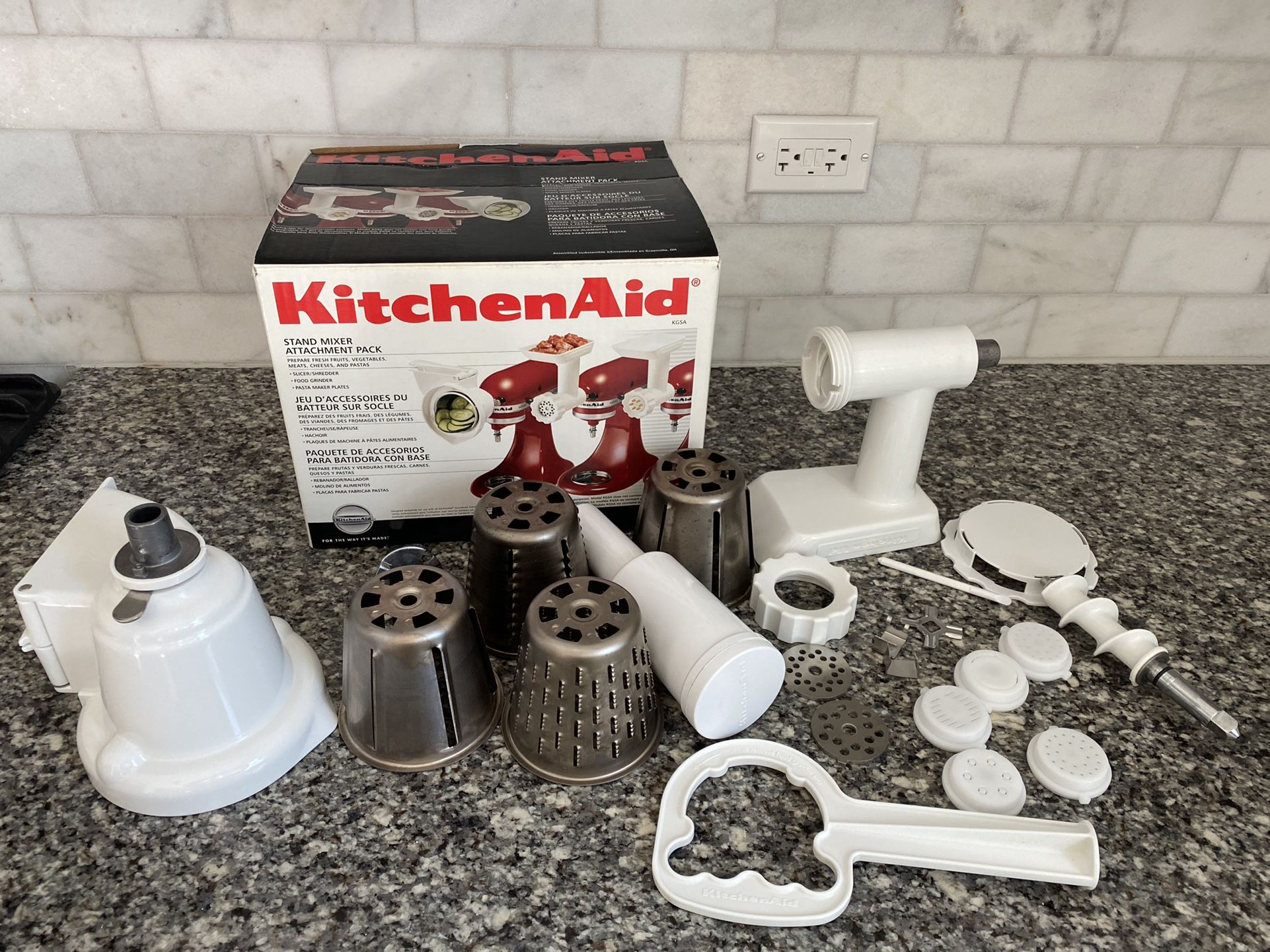KitchenAid Attachment Pack KGSA- Slicer, Grinder, Pasta Maker