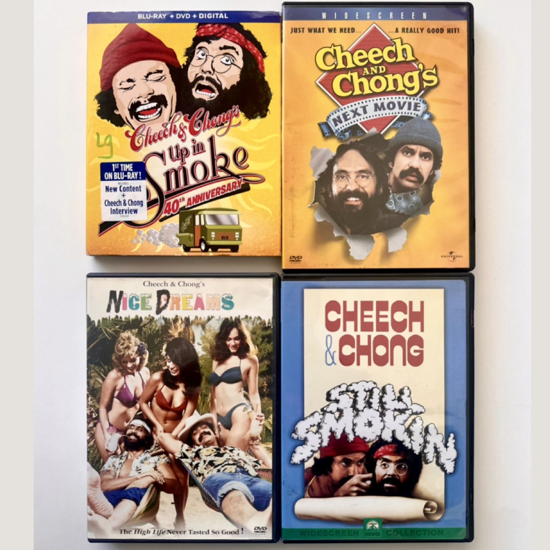 Cheech And Chong 4 Movie Bluray And DVD Lot Up In Smoke Next Movie Nice Dreams Still Smokin