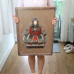 Jade & (Mother of Pearl) Pair of Chinese Emperor & Empress Carving vintage Portraits Wall Art / Wall Decor 