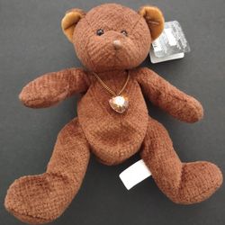 Russ Berrie BEARS OF THE MONTH November Stuffed Plush Bear #100037 w/ Necklace