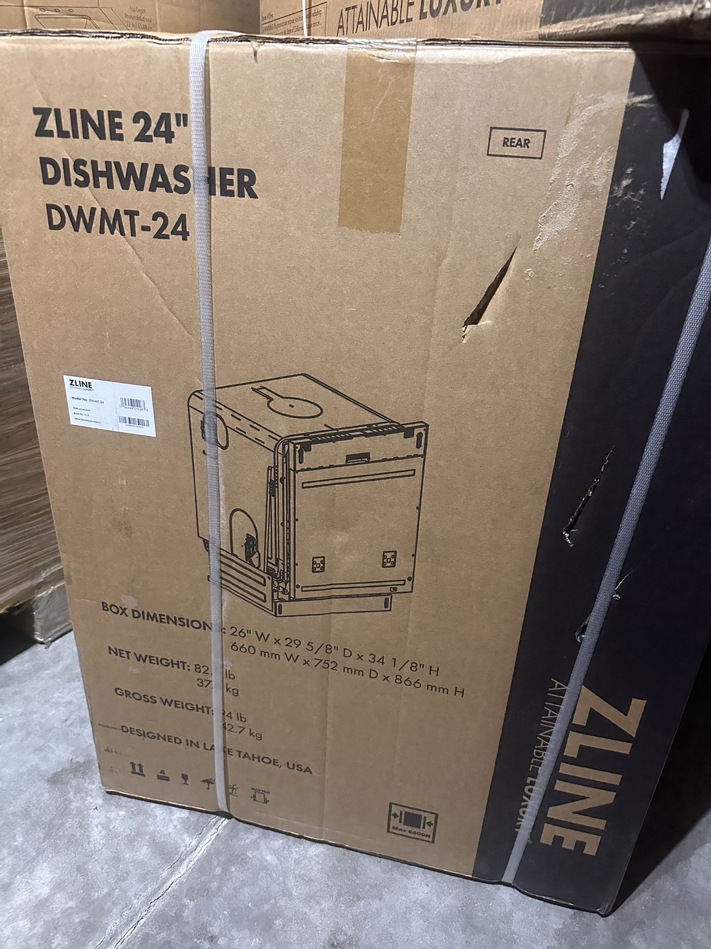 ZLINE KITCHEN & BATH DuraWash Monument 24-in Top Control Built-in Dishwasher With Third Rack ( Panel Ready with Stainless Steel Tub) EN...
