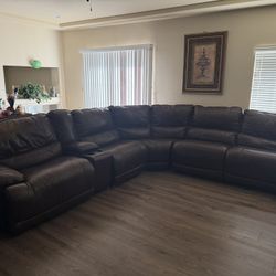 Brown Large Sectional Recliners 