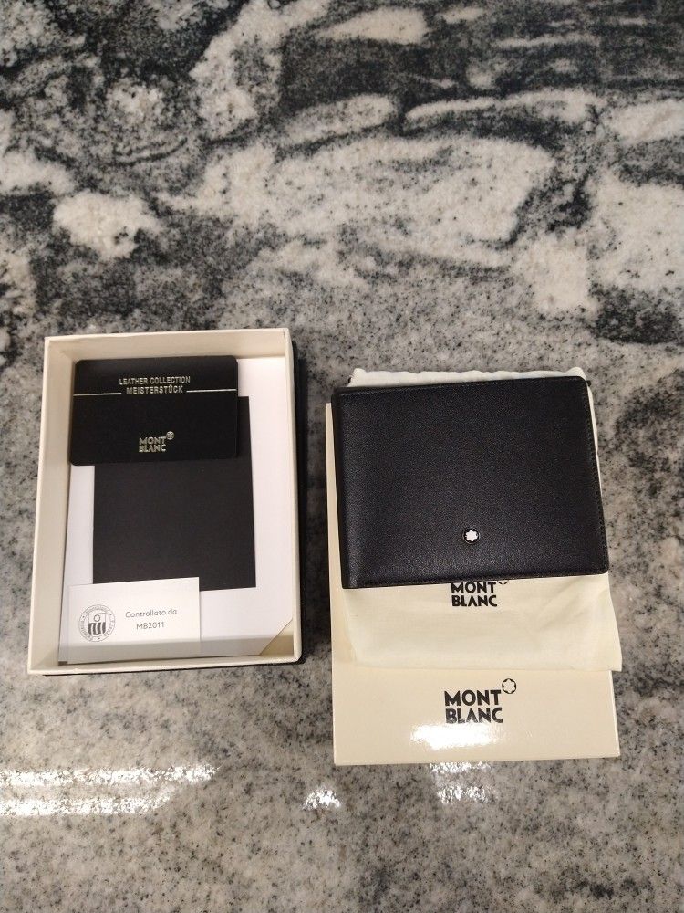 Mont Blanc Men's Black Leather 6cc Wallet