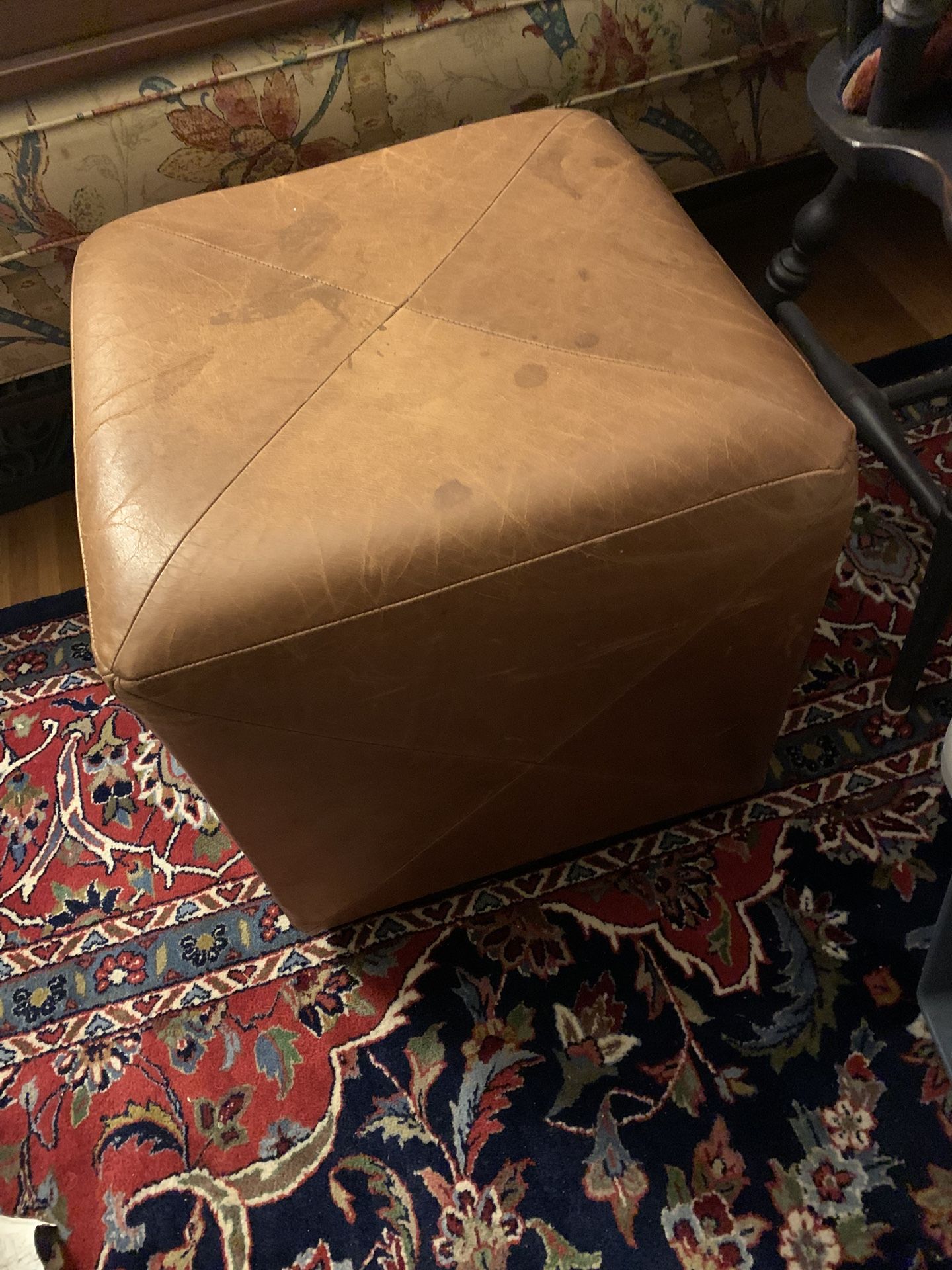 Leather Hassock/ Ottoman