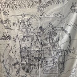 Hogwarts Harry Potter Canvas Map. Pottery Barn Kids New With Tags 