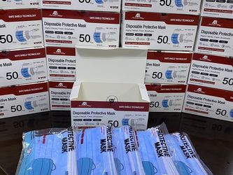 50 Pack 3-PLY Blue Face Mask
