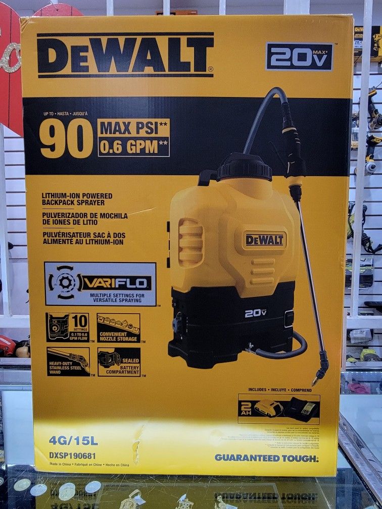 Dewalt DXSP190681 4 GALLON 20V MAX BACK PACK SPRAYER