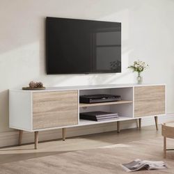 Mid Century Modern TV Stand for TVs up to 75 inches, with Storage and entertainment center