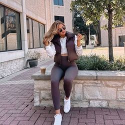 Brown Puffer Vest 