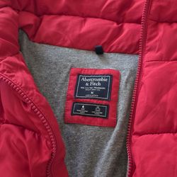 Abercrombie & Fitch Red Quilted Puffer Jacket