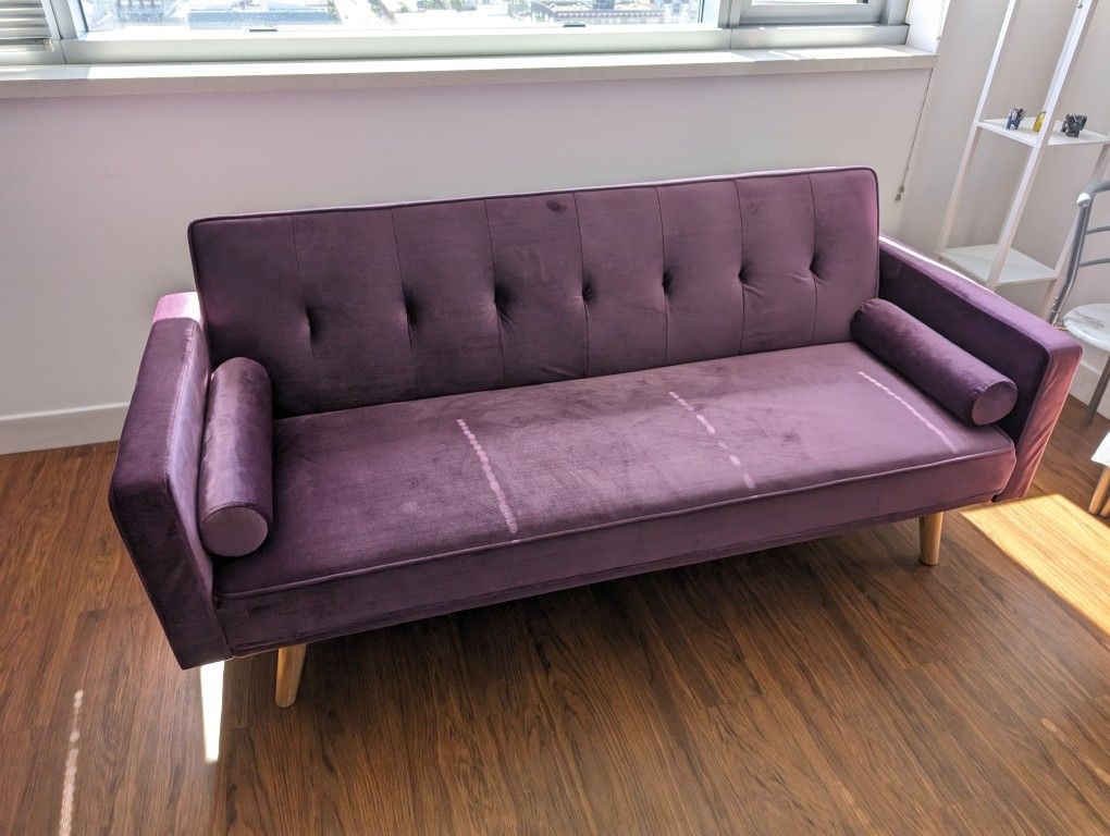 Purple Futon / Sofa Bed/ Pull Out Couch - $140 OBO