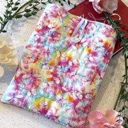 Book Kindle Sleeve Bag Cover 10.5 X 8in Butterfly  Butterflies Floral Fabric Padded Quilted NEW Handmade Lined Bags. Cottage shabby Chic Style Gift Gi