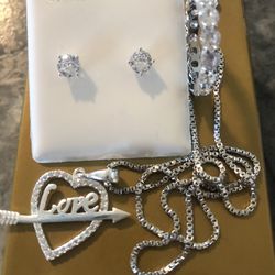 silver  jewelry gift set 