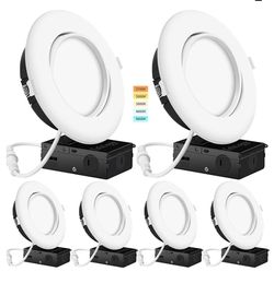 Black6 Inch Led Recessed Lights 6 Pack,15W 1050LM,Dimmable