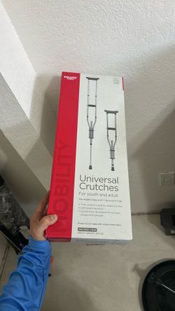 Pair of adjustable crutches