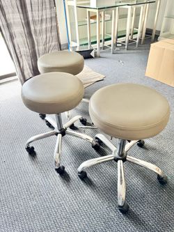 Adjustable Rolling Medical Dental Exam Stools – 16” Thick 3.5” Padded Seat – 3 Available