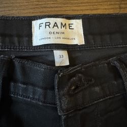 FRAME L’Homme Skinny Jeans – Black Distressed – Size 33 – Retail $225
