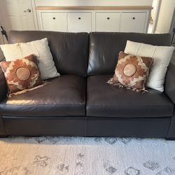 Axis 76" Leather Full Sleeper Sofa (Couch) - Crate & Barrel 