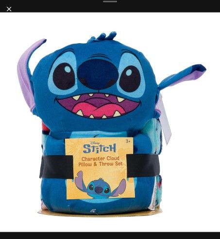 Stitch plushie and throw blanket
