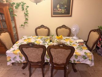 Wooden dinning table with chairs