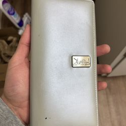 YSL Gray Long Wallet 