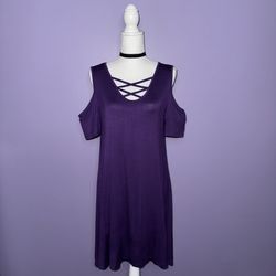 NWT Boutique Purple Cold Shoulder Dress
