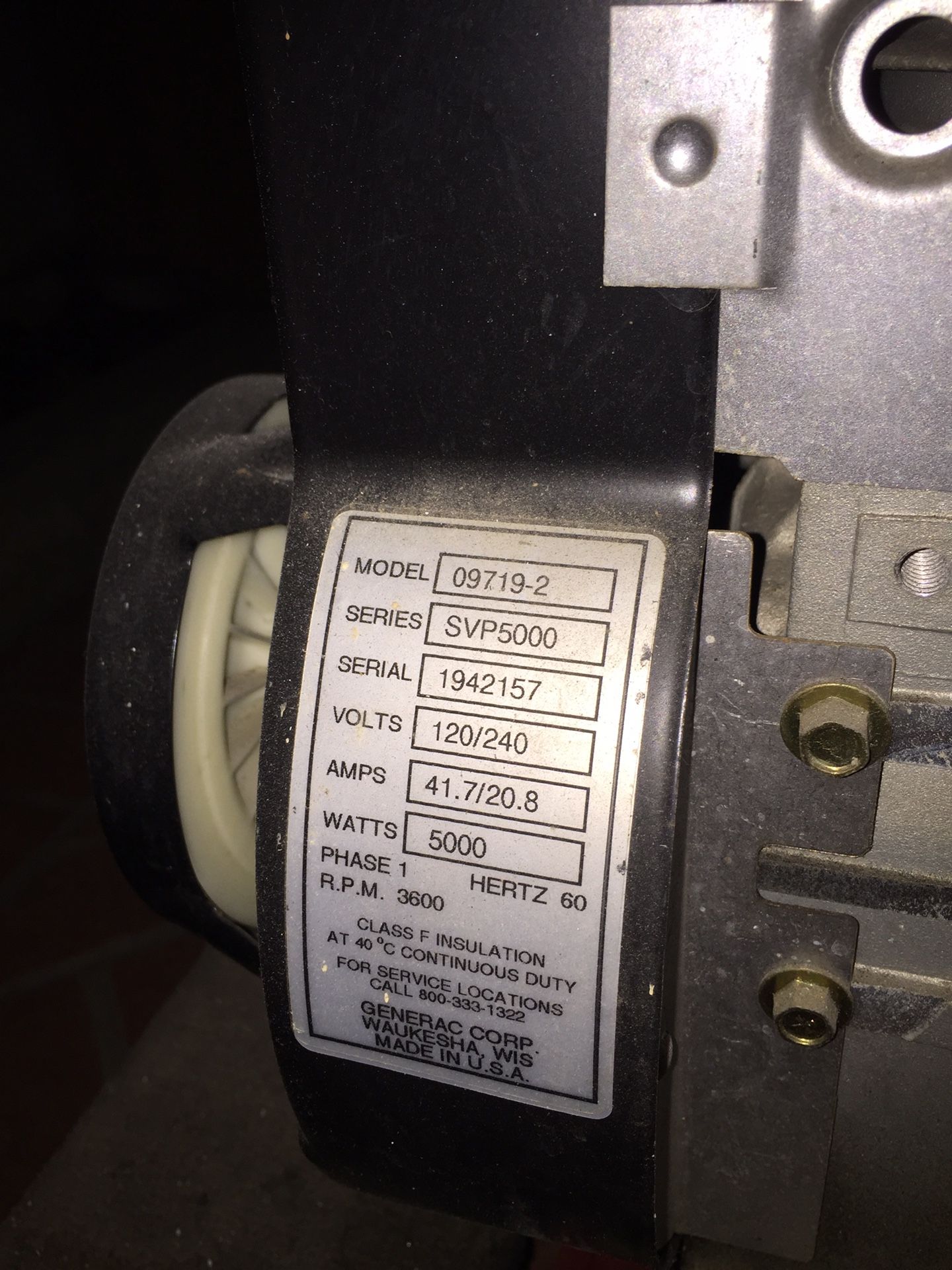 Generac SVP-5000 Portable Generator