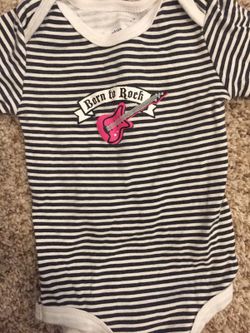 Baby girl clothes 0-6M born to rock onesie